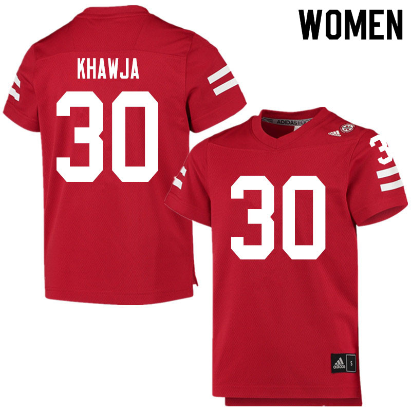 Women #30 Sami Khawja Nebraska Cornhuskers College Football Jerseys Sale-Scarlet - Click Image to Close